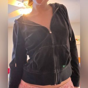 Black velour zip up